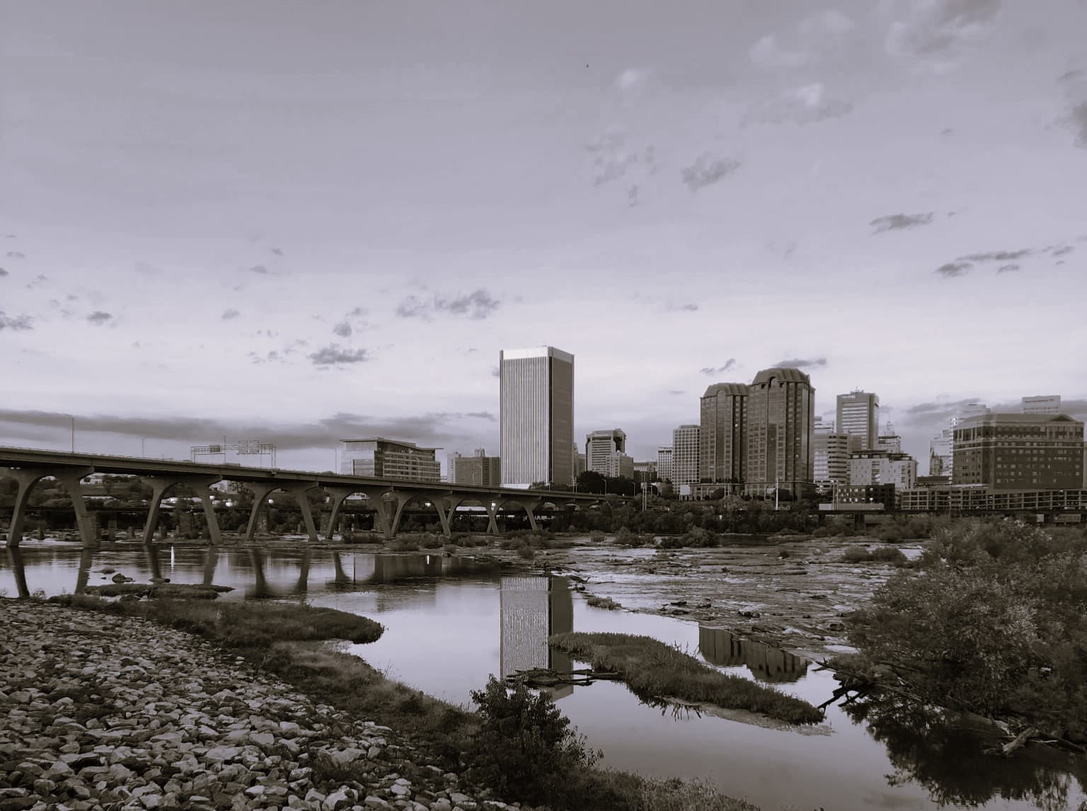 The Richmond, Virginia Skyline from across the James River